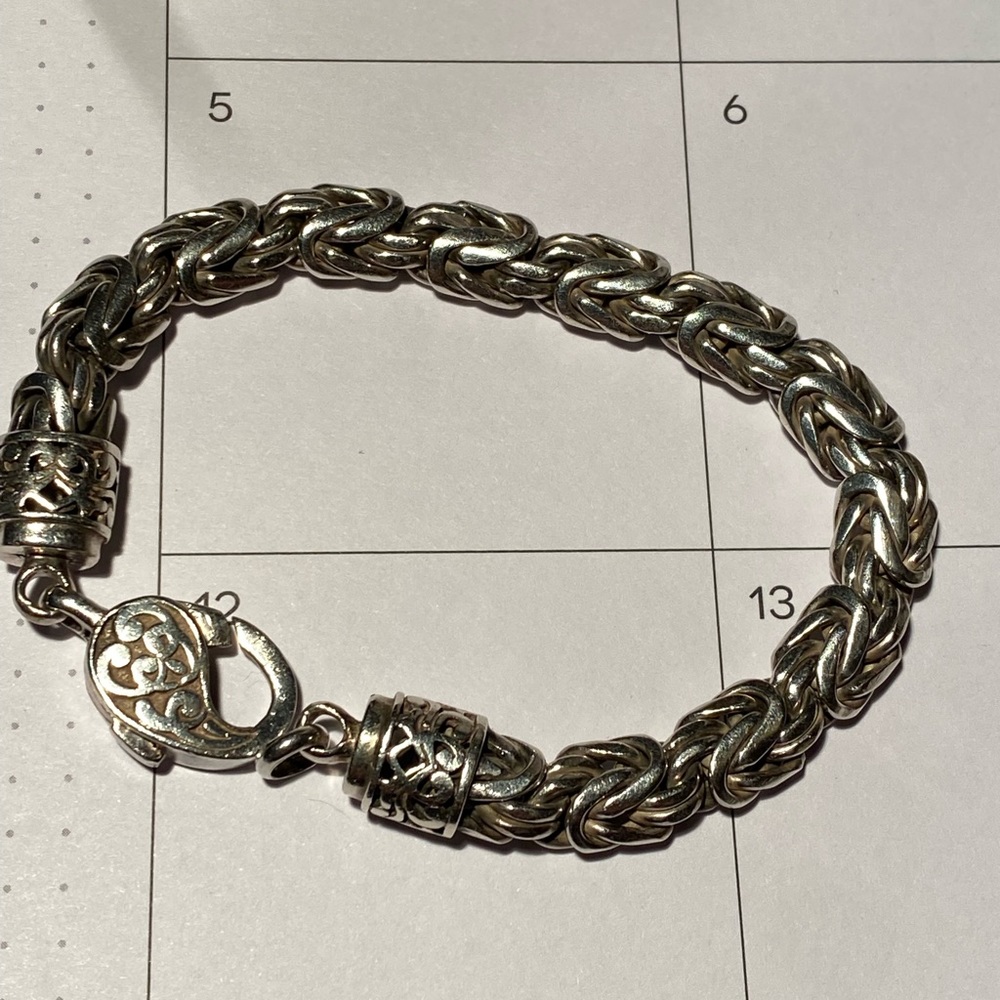 Silver bracelet 925 pure authentic handmade in Bali. 7.5”8mm wide. Perfect - Picture 9 of 15